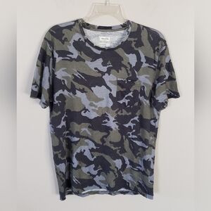 Zadig & Voltaire 100% Linen Camo T Shirt Size Large